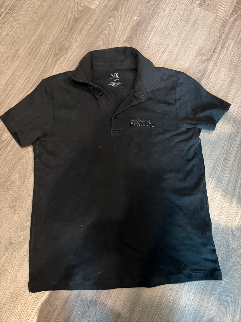 Armani Exchange Men's Black Short-Sleeve Polo